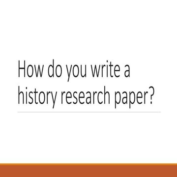 Research Paper Basics World History