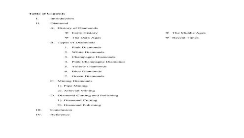 Research paper for diamond