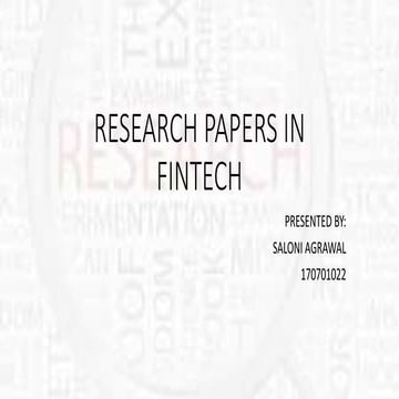 Research paper in fintech