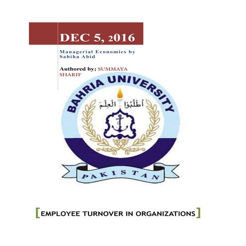 Research paper on Employee turnover in organizations