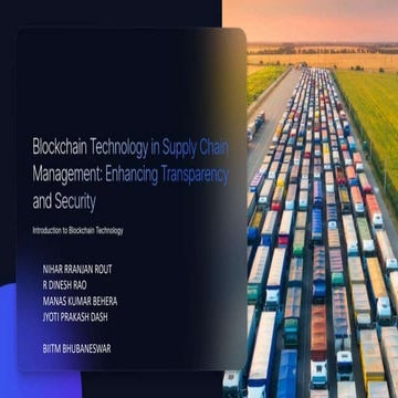 Blockchain Technology in Supply Chain Management: Enhancing Transparency and ...