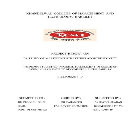 Research paper on kfc