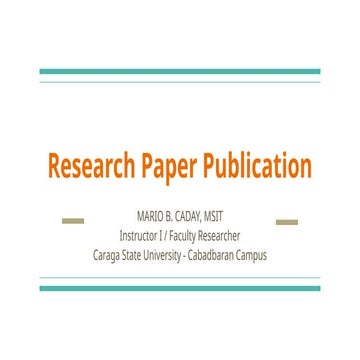 Research Paper Publication Powerpoint Presentation