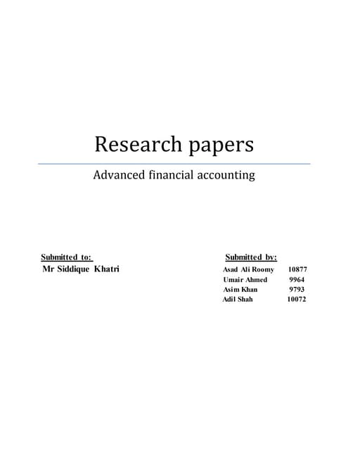 Accounting research papers