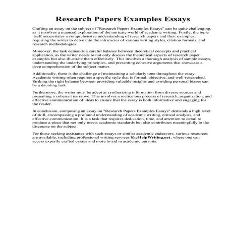 Research Papers Examples Essays | PDF