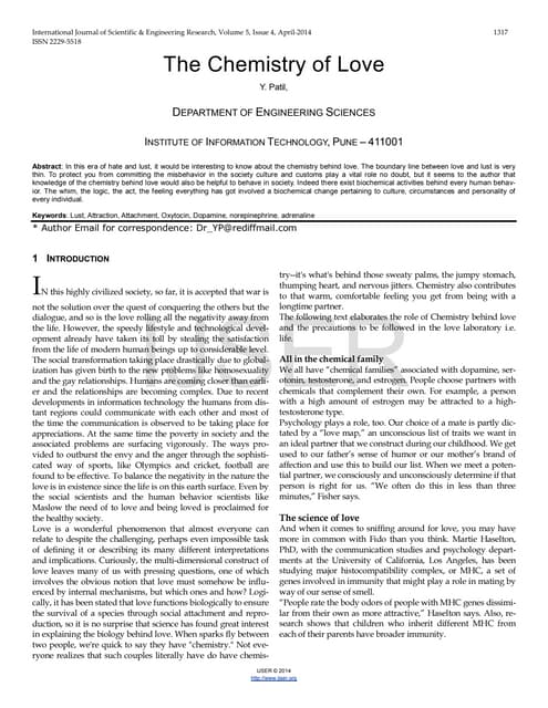 Researchpaper the chemistry-of-love