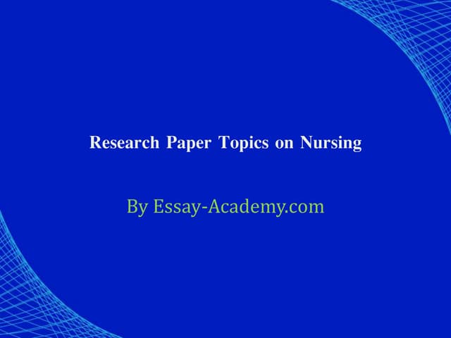 Research papers on nursing