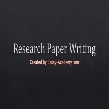 Research paper writing