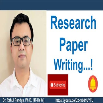 Research Paper Writing - Dr. Rahul Pandya