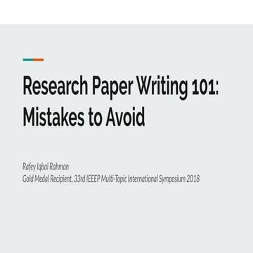 Research Paper Writing 101: Mistakes to Avoid