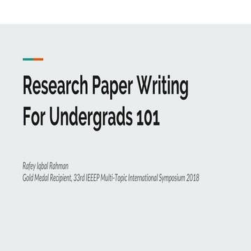 Research Paper Writing for Undergrads 101