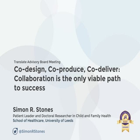 Co-design, Co-produce, Co-deliver: Collaboration is the only viable path to s...