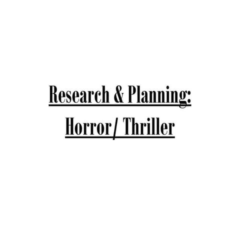 Research & Planning
