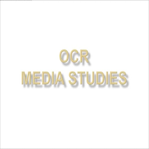 OCR Media Studies R&P