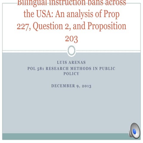 Bilingual Education Bans Across US