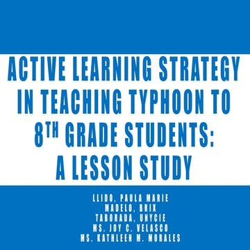 Lesson Study: Active Learning Using Typhoon for Grade 8 Science Students