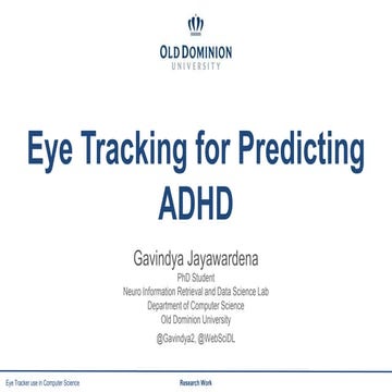 Eye Tracking for Predicting ADHD | PPTX