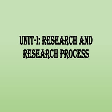 Nursing Research Presentation on research and research process, research prob...