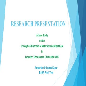 A Case Study  on the  Concept and Practice of Maternity and Infant Care  in  ...