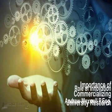 The imperative of commercializing university research