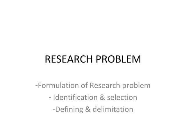Research problem