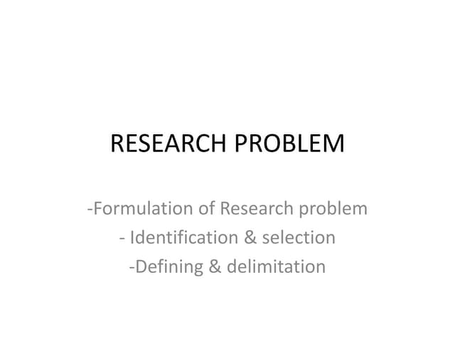 Research problem