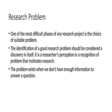 research problem Identification in research