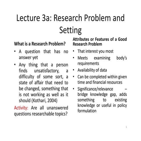 Comprehensive Guide to Identifying and Refining Research Problems in ...