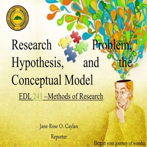 Research Problem, Hypothesis and the Conceptual Model 