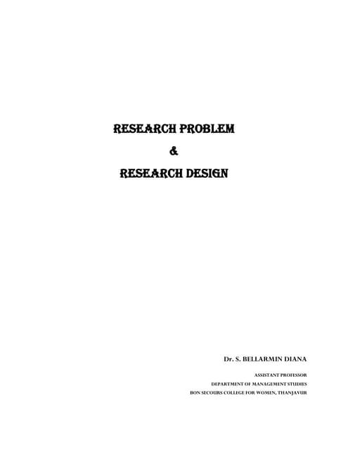 Selection of a Research Problem | PPT