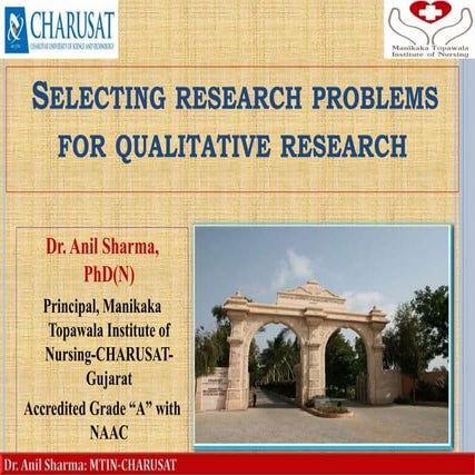 Research problems in qualitative research