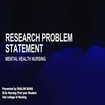 RESEARCH PROBLEM STATEMENT -M.SC.pptx | Educational Assessment | Education