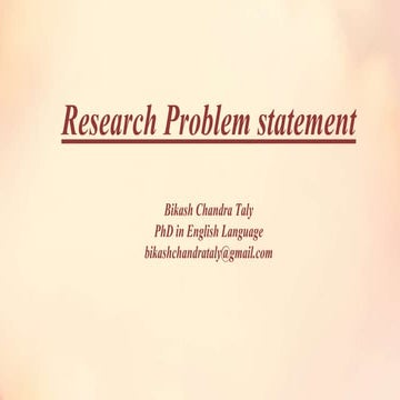 Detailed outline of Research Proposal