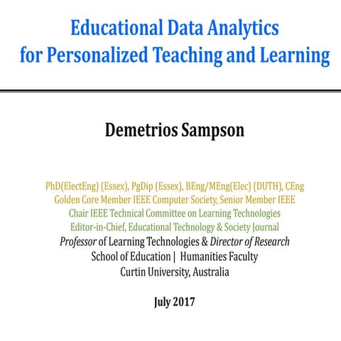 Research program educationaldataanalytics4personalisedt&amp;l-2017
