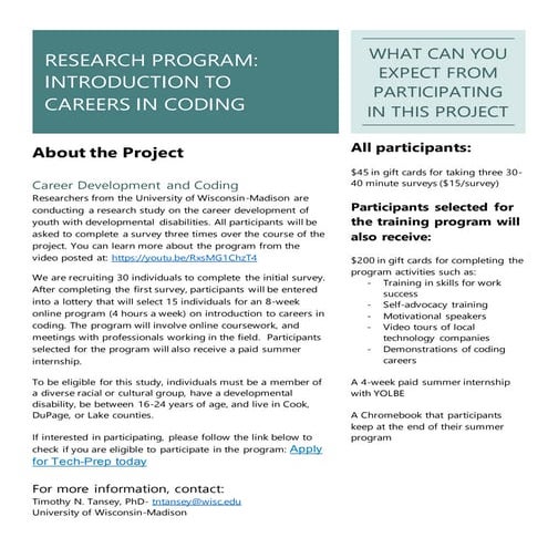 Research program flyer fall 2021