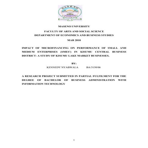 impact of Microfinance in Kenya