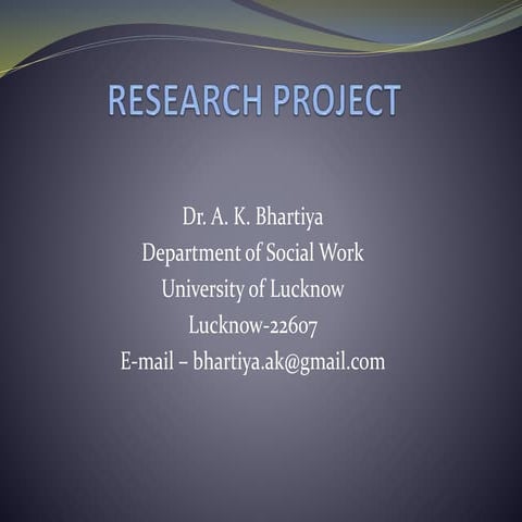 Research Project : An Overview
