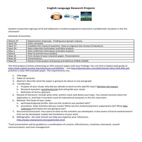 Research Project 2010 I