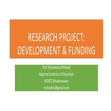Research Project Development and Funding Agencies