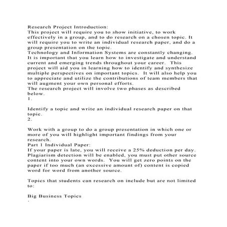 Research Project IntroductionThis project will require you to sho.docx