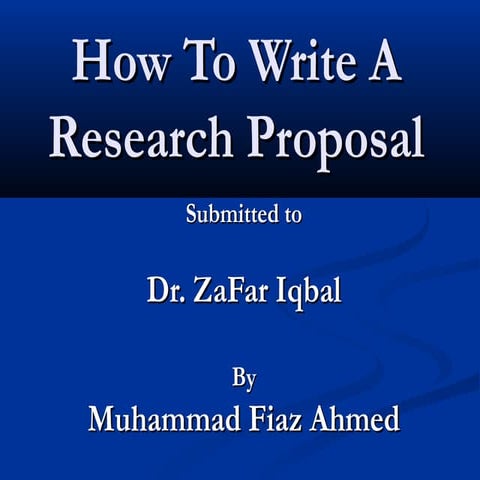 Research proposal