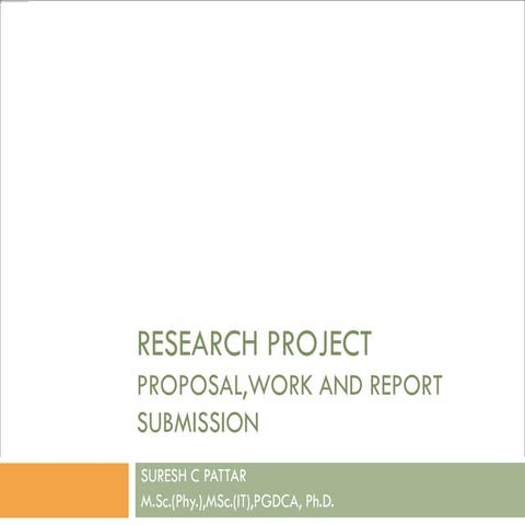 Research project proposal and Publishing pdf