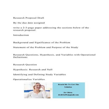 Research Proposal DraftBy the due date assignedwrite a 2 | DOCX