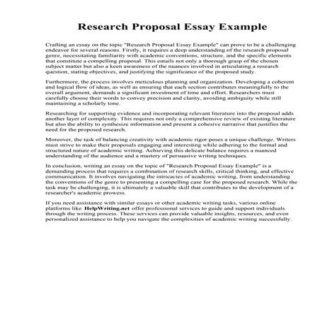 Research Proposal Essay Example. Lane Community College | PDF ...