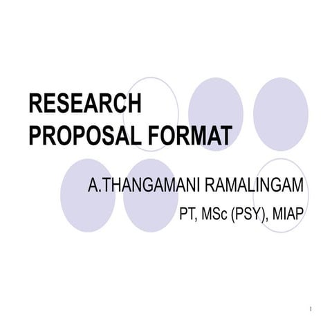 Research proposal format
