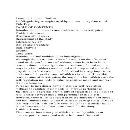 Research Proposal OutlineSelf-Regulating strategies used by athl.docx