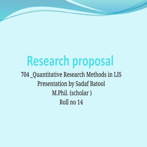 Research proposal presentation | PPTX
