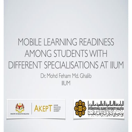 Mobile Learning Readiness among Students with Different Specialisations at IIUM