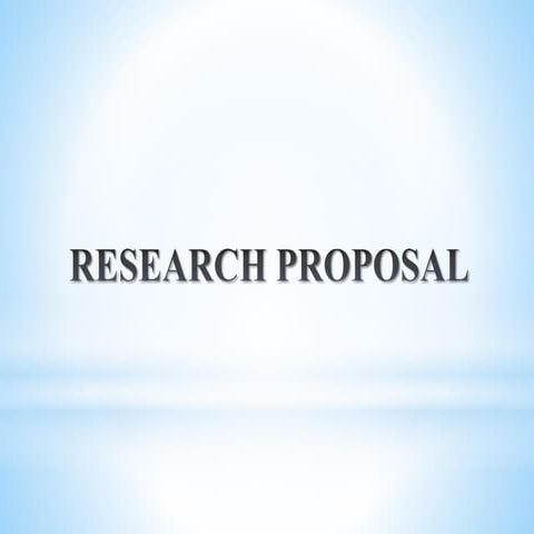 Research proposal self