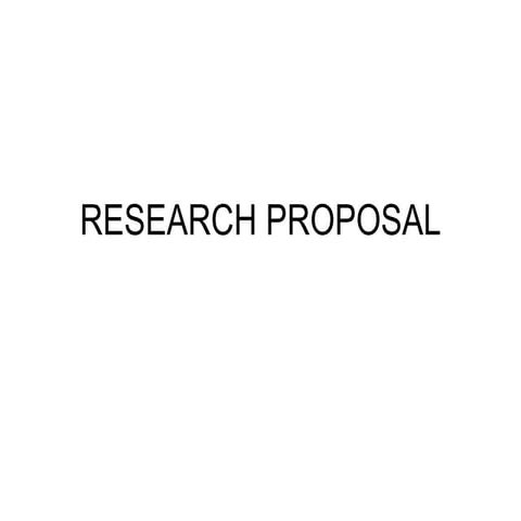 Research proposal the generic structure